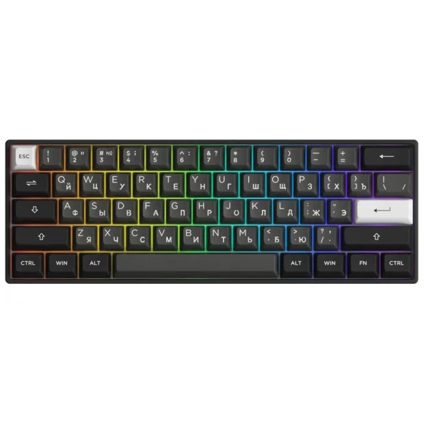 Клавиатура Akko 3061S Black & Sliver (Akko Cream Yellow V3 Pro)